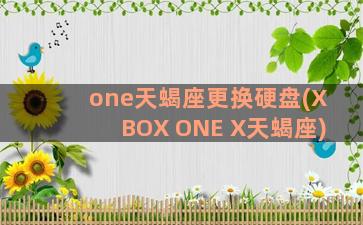 one天蝎座更换硬盘(XBOX ONE X天蝎座)